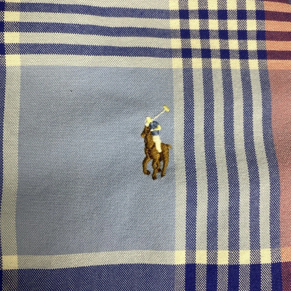 Polo Ralph Lauren Men's Medium Madras Plaid Button Down Flesh Pony Shirt